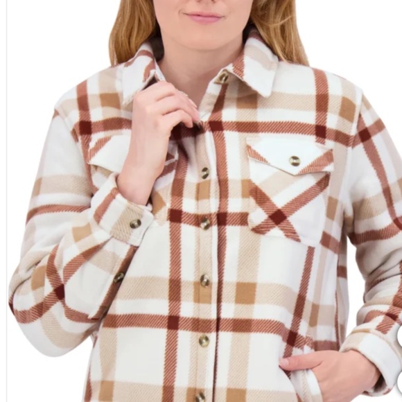 Sage Ladies' Plush Shirt Jacket Shacket Plush Soft Sherpa Lined NEW - Picture 7 of 11